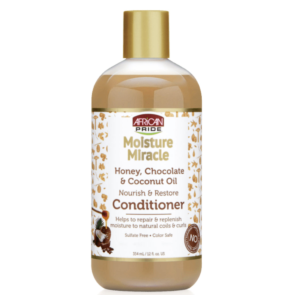 African Pride Moisture Miracle Honey Chocolate and Coconut Oil Conditioner 12oz