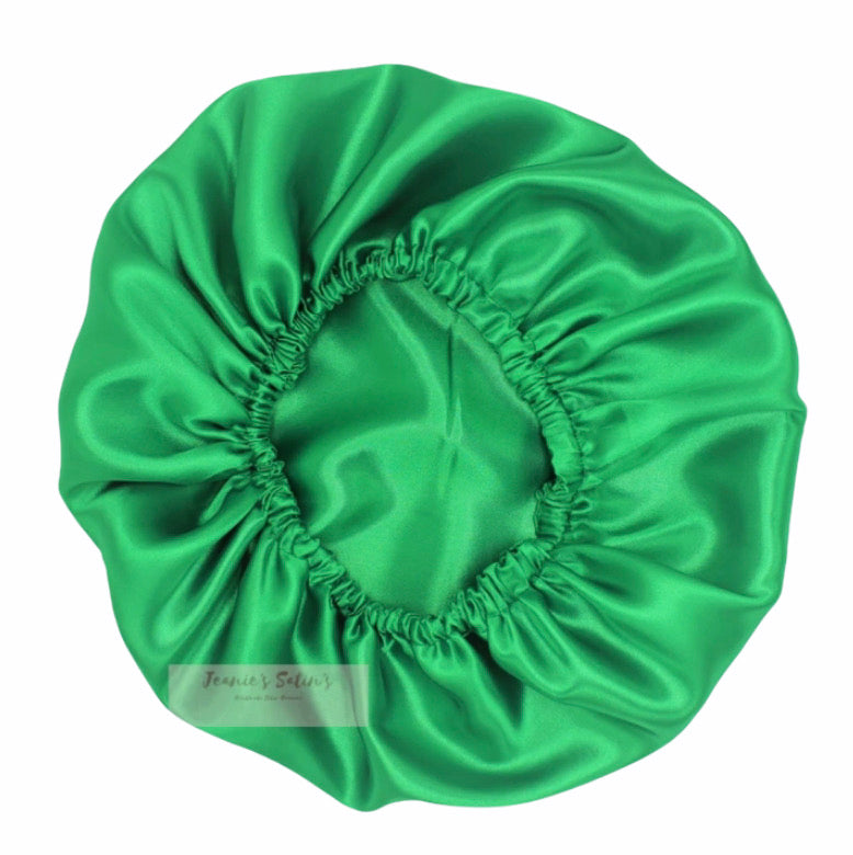 Jeanie’s Satins Plain Medium Bonnets - Emerald Green