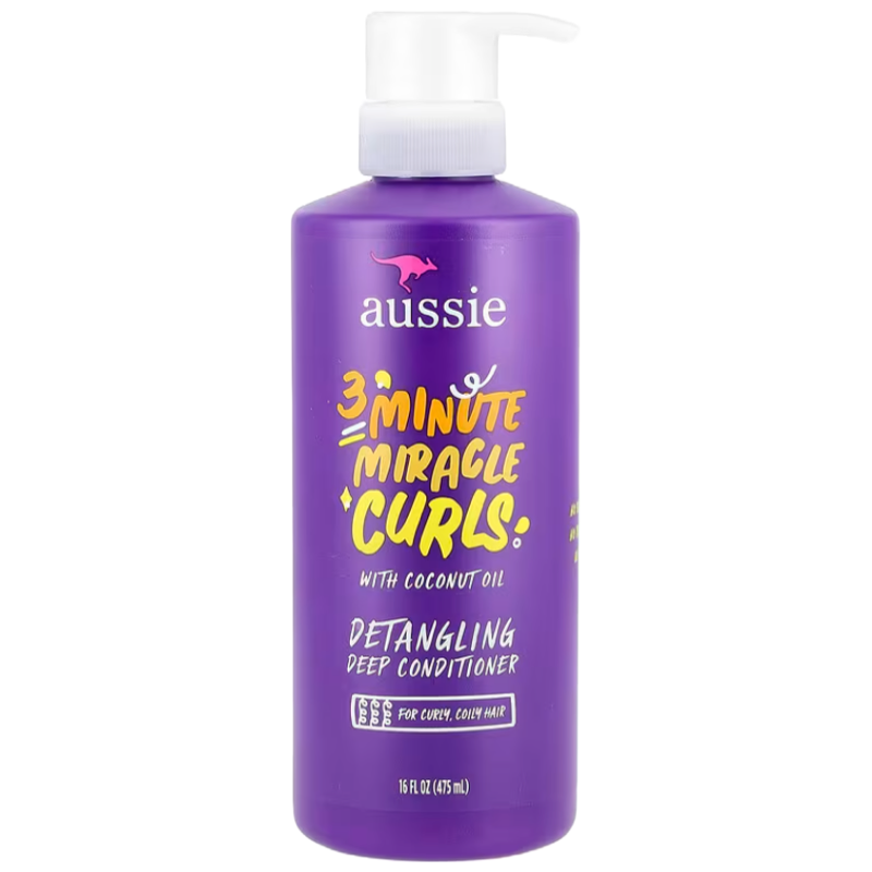Aussie 3 Minute Miracle Curls Detangling Deep Conditioner with Coconut Oil 16oz