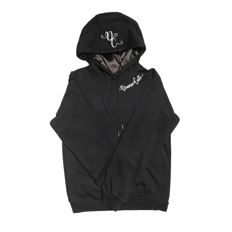 Dreamee Curls Satin Lined Hoodie Black