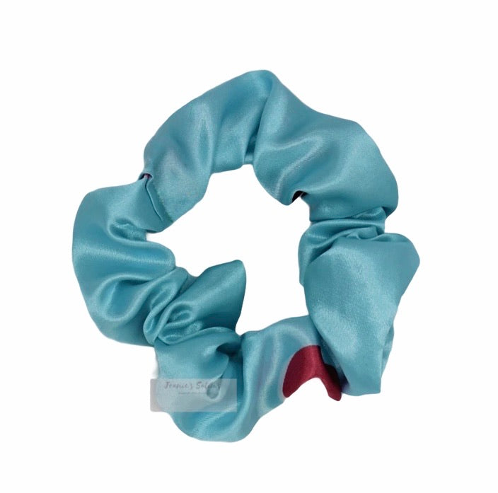 Jeanie’s Satins Patterned Scrunchies - Large / Sweet Cherry