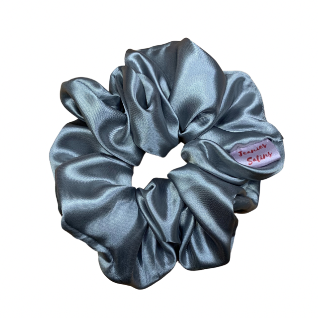 Jeanie’s Satins Plain Scrunchies - 2XL / Light Grey