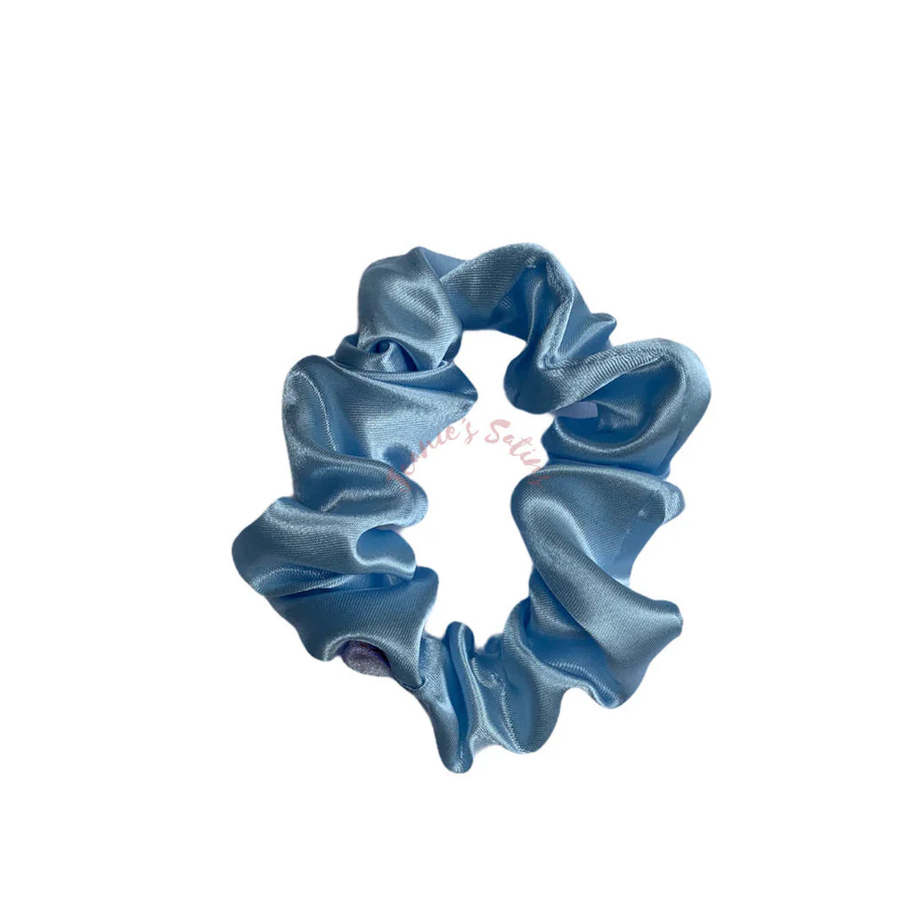 Jeanie’s Satins Plain Scrunchies - Large / Baby Blue