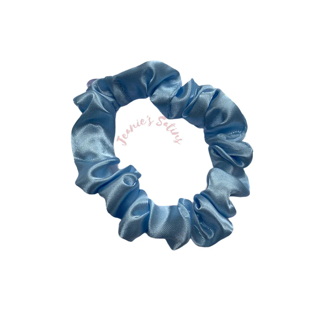 Jeanie’s Satins Plain Scrunchies - Small / Baby Blue