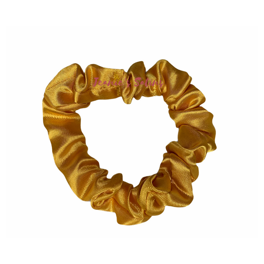 Jeanie’s Satins Plain Scrunchies - Small / Mustard