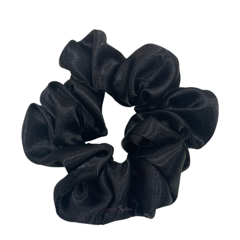 Jeanie’s Satins Plain Scrunchies - XL / Black