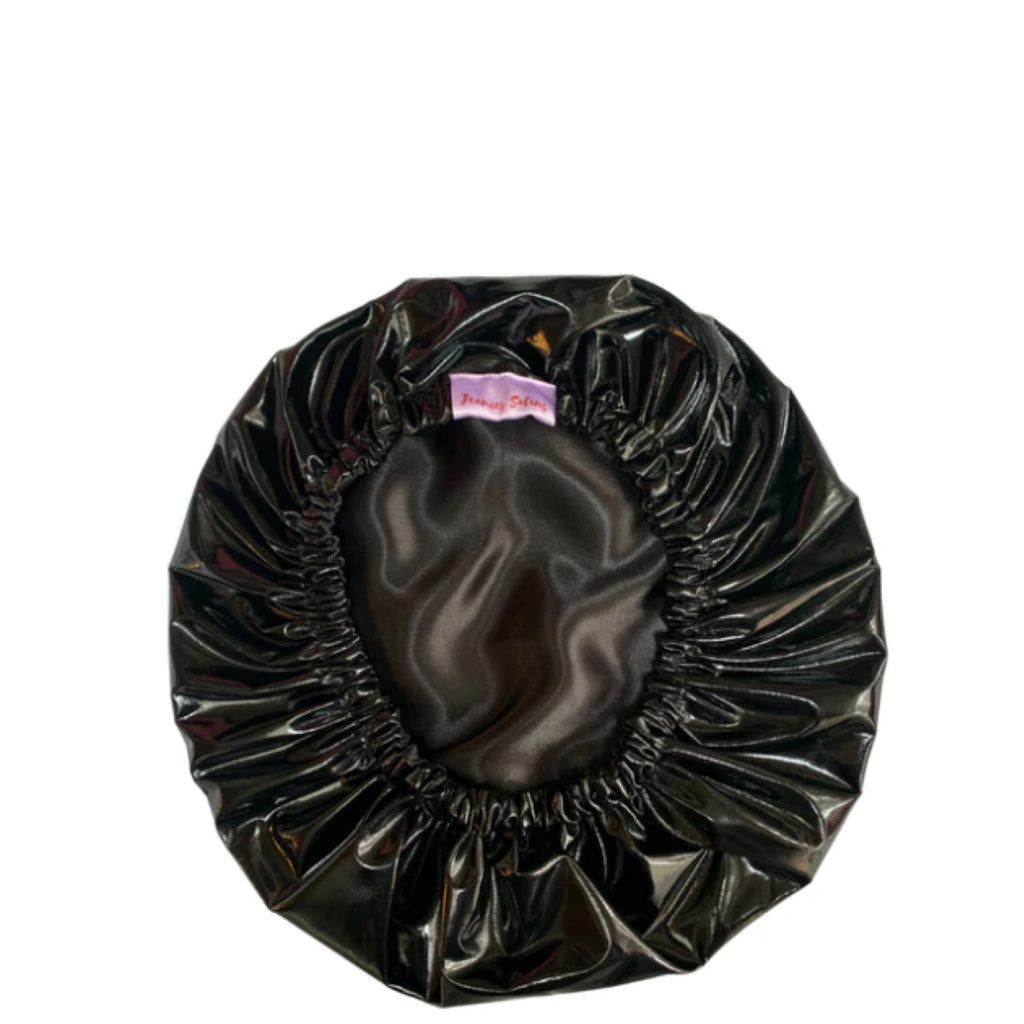 Jeanie’s Satins Medium Satin Lined Shower Caps - Black