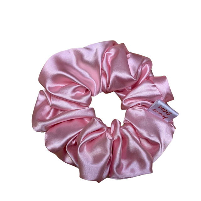 Jeanie’s Satins Plain Scrunchies - 2XL / Baby Pink