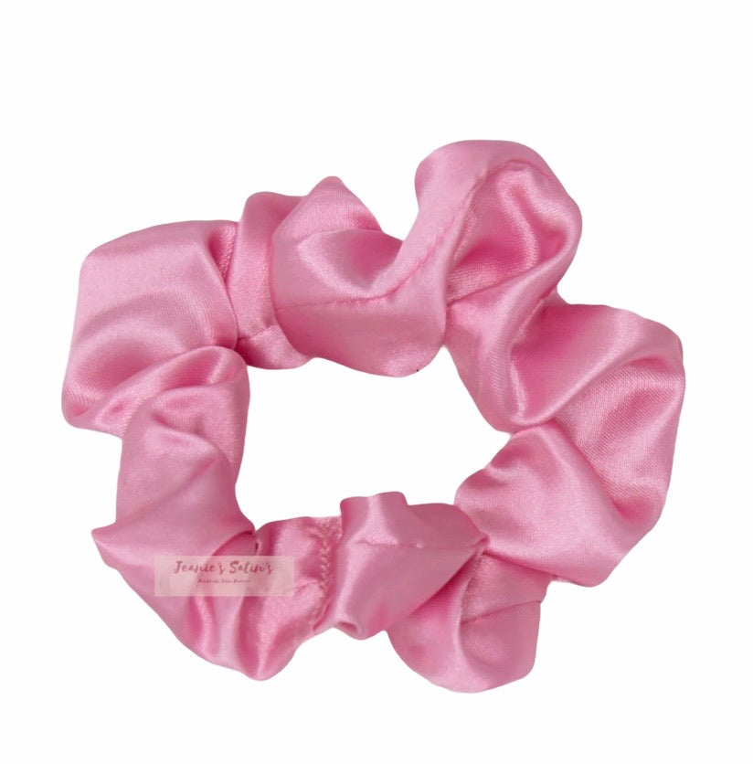 Jeanie’s Satins Plain Scrunchies - Large / Baby Pink