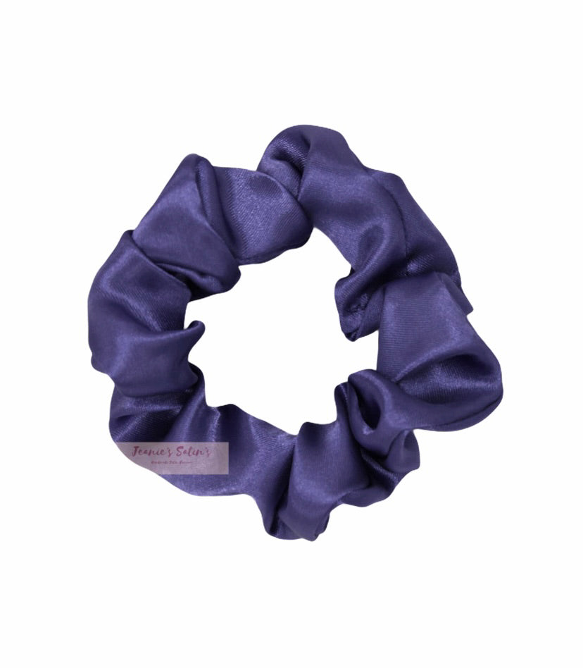 Jeanie’s Satins Plain Scrunchies - Large / Purple