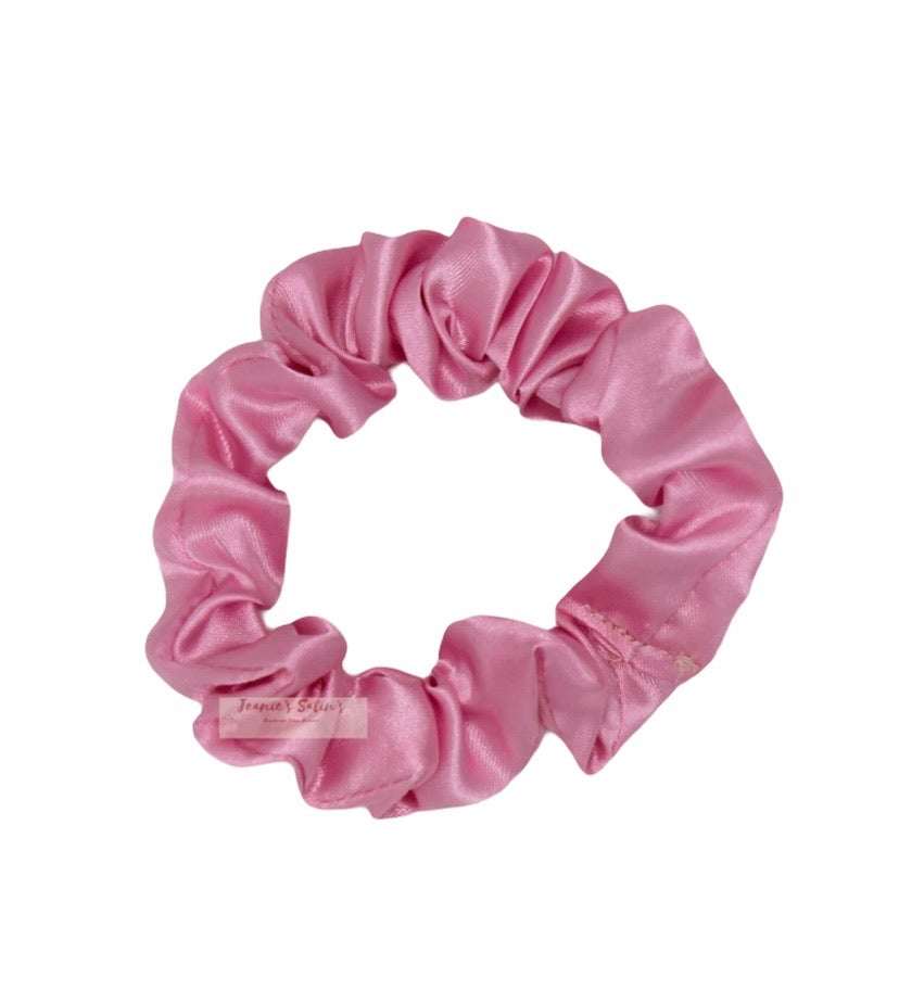 Jeanie’s Satins Plain Scrunchies - Small / Baby Pink