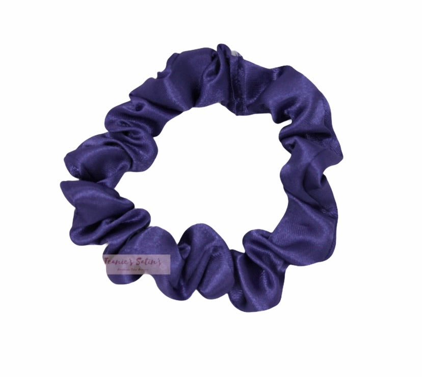 Jeanie’s Satins Plain Scrunchies - Small / Purple